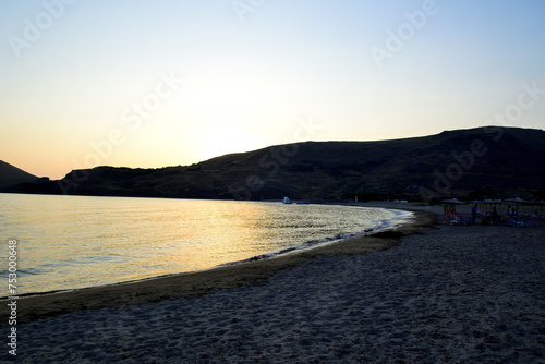 Photography seascape at dusk - Thanos beach, Lemnos island, Greece, Aegean sea