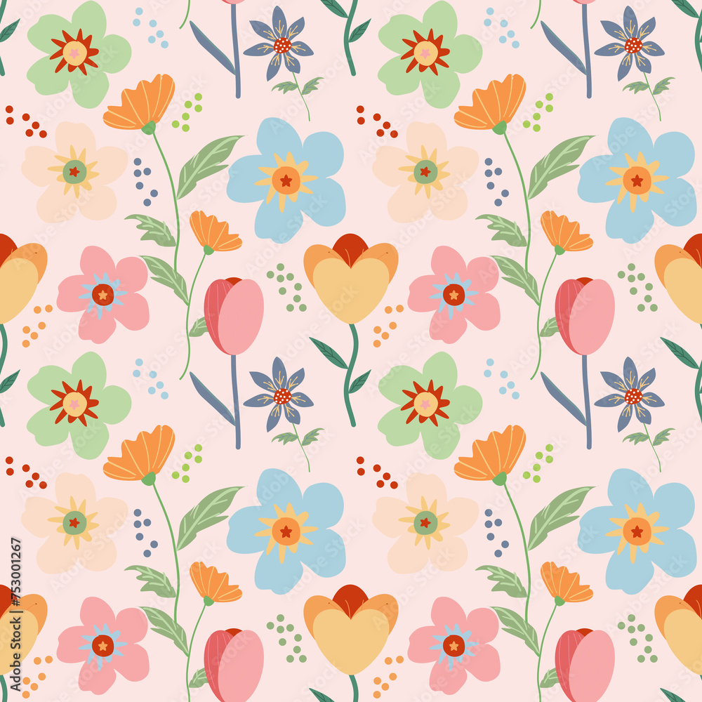 custom made wallpaper toronto digitalSpring seamless pattern with flowers