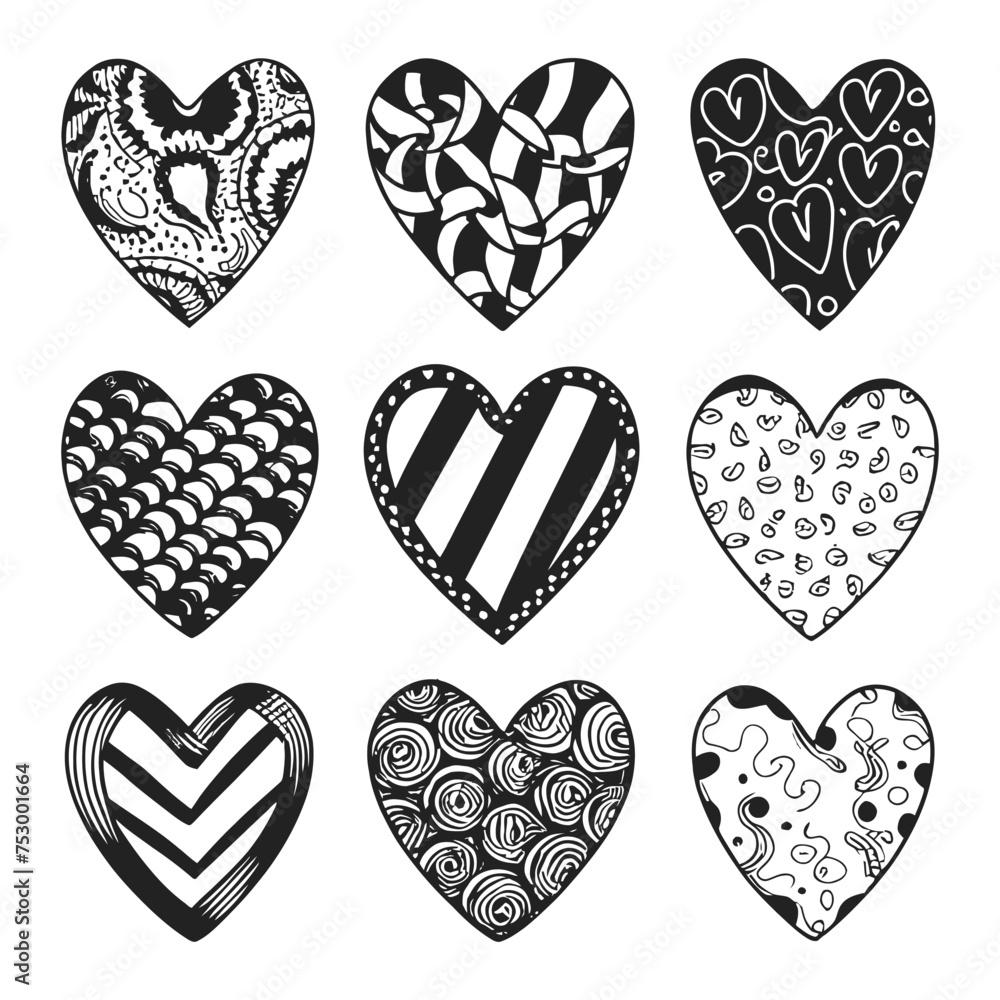 Hand drawn beautiful vector heart collection Hand drawn beautiful vector heart collection