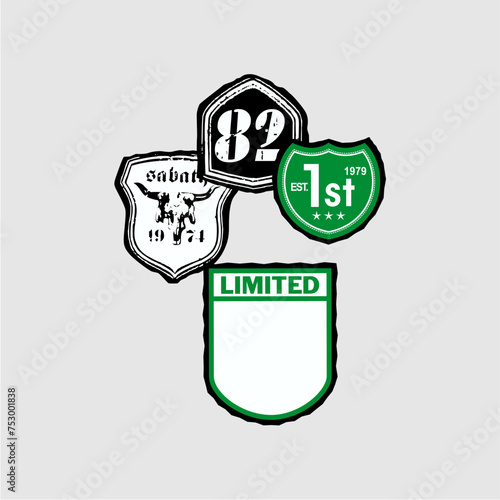 Design vector emblem collection for print t-shirt, embroidery, ect.	