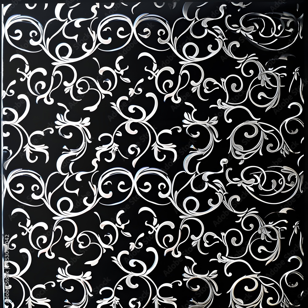 Black Background: Bold and dramatic, a repeating pattern of intricate swirls and motifs adds depth and sophistication to any design. Black Background: Bold and dramatic, a repeating pattern of intricate swirls and motifs adds depth and sophistication to any design.