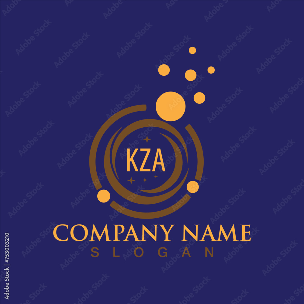 Fototapeta premium Creative monogram KZA letter logo design for company branding