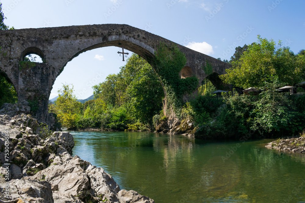 Medieval bridge of Cangas de Onis. Asturias - Spain