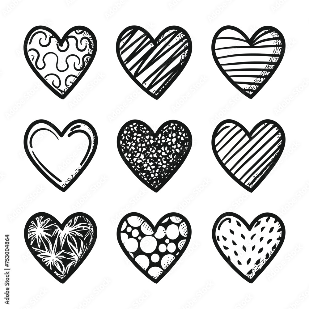 Hand drawn beautiful vector heart collection Hand drawn beautiful vector heart collection
