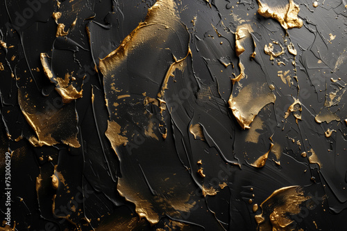 Golden Brush Strokes: Artistry on Black Canvas