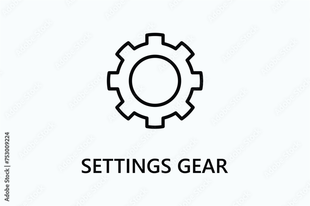 Settings gear icon or logo sign symbol vector illustration
