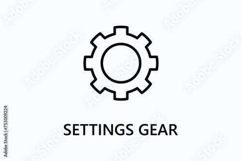 Settings gear icon or logo sign symbol vector illustration