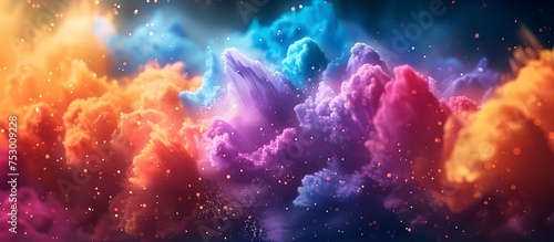 Vibrant Color Explosion in Dreamy Atmosphere, To add a burst of color and vibrant energy to any digital or print design project