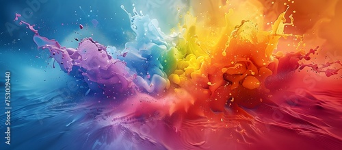 Rainbow Explosion Paint Splash Wallpaper, To add a burst of color and creativity to any digital device or space, this rainbow explosion paint splash