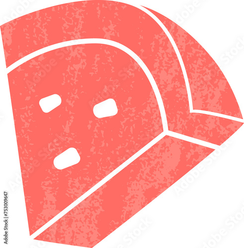Cute watermelon illustration with noise texture.
