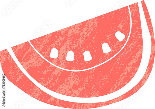 Cute watermelon illustration with noise texture.
