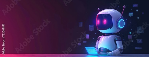 Obraz na płótnie digital chatbot internet bot application conversation assistant ai artificial intelligence w salonie