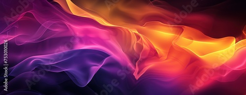 glowing purple red yellow orange black abstract color gradient banner poster cover design dark 