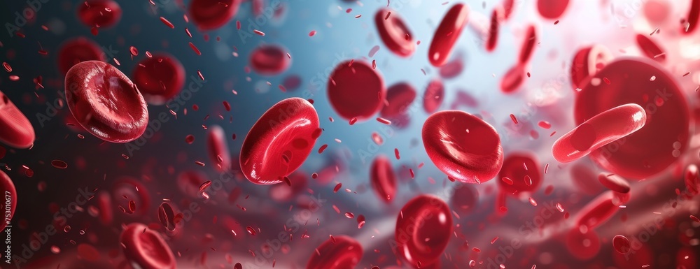 red blood cells flowing in a vessel red blood cells flowing in a vessel