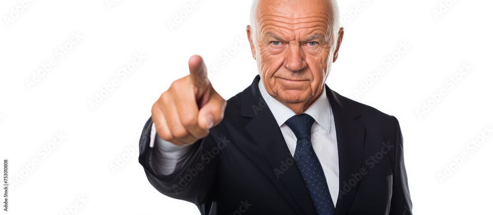 Confident Senior Executive Making Eye Contact While Pointing Directly at You Confident Senior Executive Making Eye Contact While Pointing Directly at You