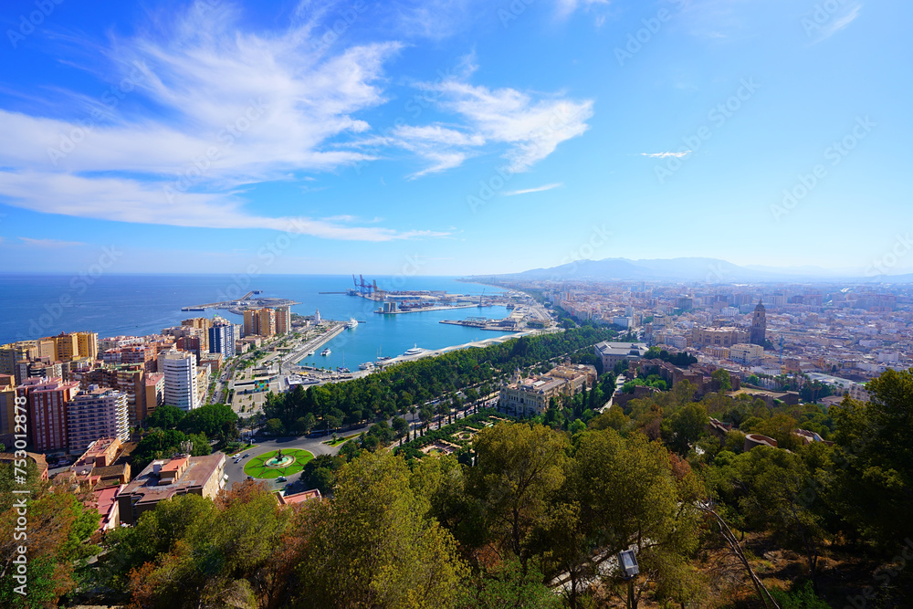 panorama view of the city, Malaga