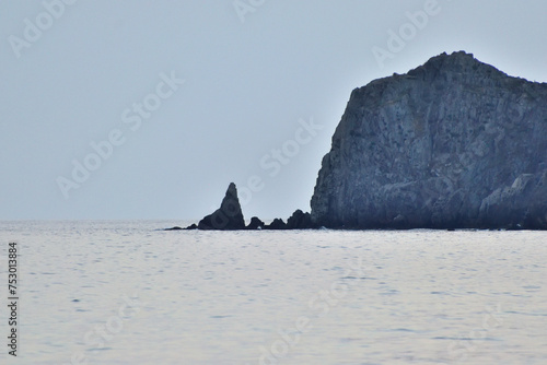 Schilderij op canvas seascape at dusk - Thanos beach, Lemnos island, Greece, Aegean sea