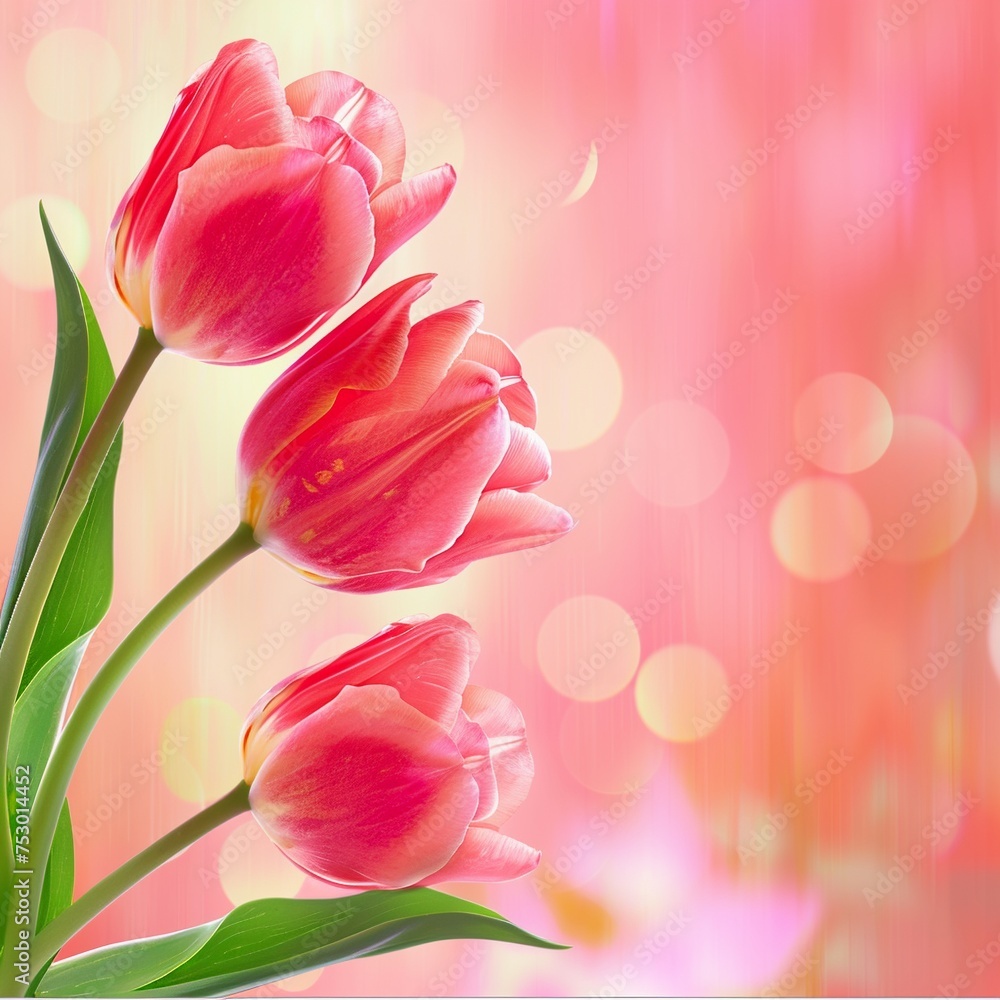 AI Generated Mother's day, Valentine's Day background concept with tulip flower. AI Generated Mother's day, Valentine's Day background concept with tulip flower.