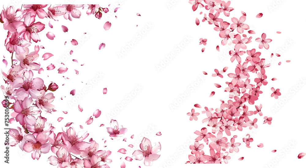 Nice Sakura Blossom Petals Wedding Border Nice Sakura Blossom Petals Wedding Border