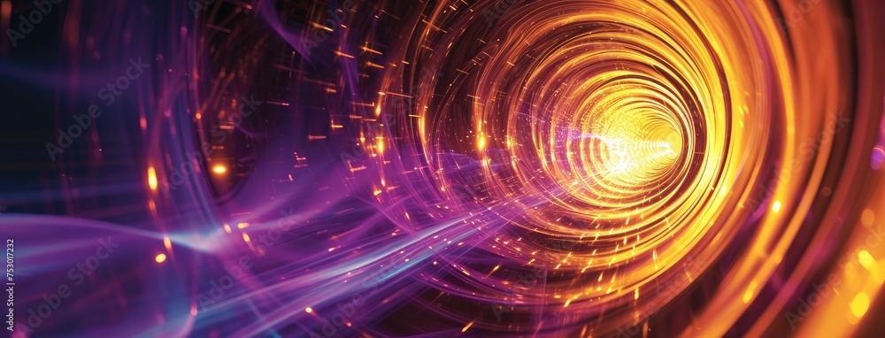 Futuristic Light Tunnel with Technological Effects Futuristic Light Tunnel with Technological Effects