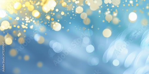  a blue yellow white red gold bokeh light background, for celestial, festive, or glamorous design , holiday-themed graphics.glitter lights de focused.blue bokeh circle shimmer royal blue banner