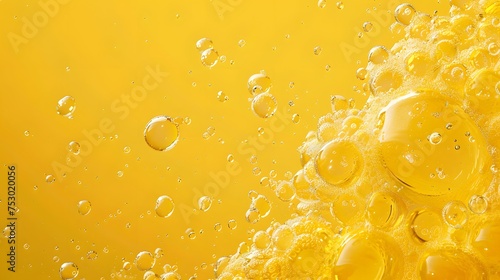 Vibrant Yellow Oil and Water Abstract Background