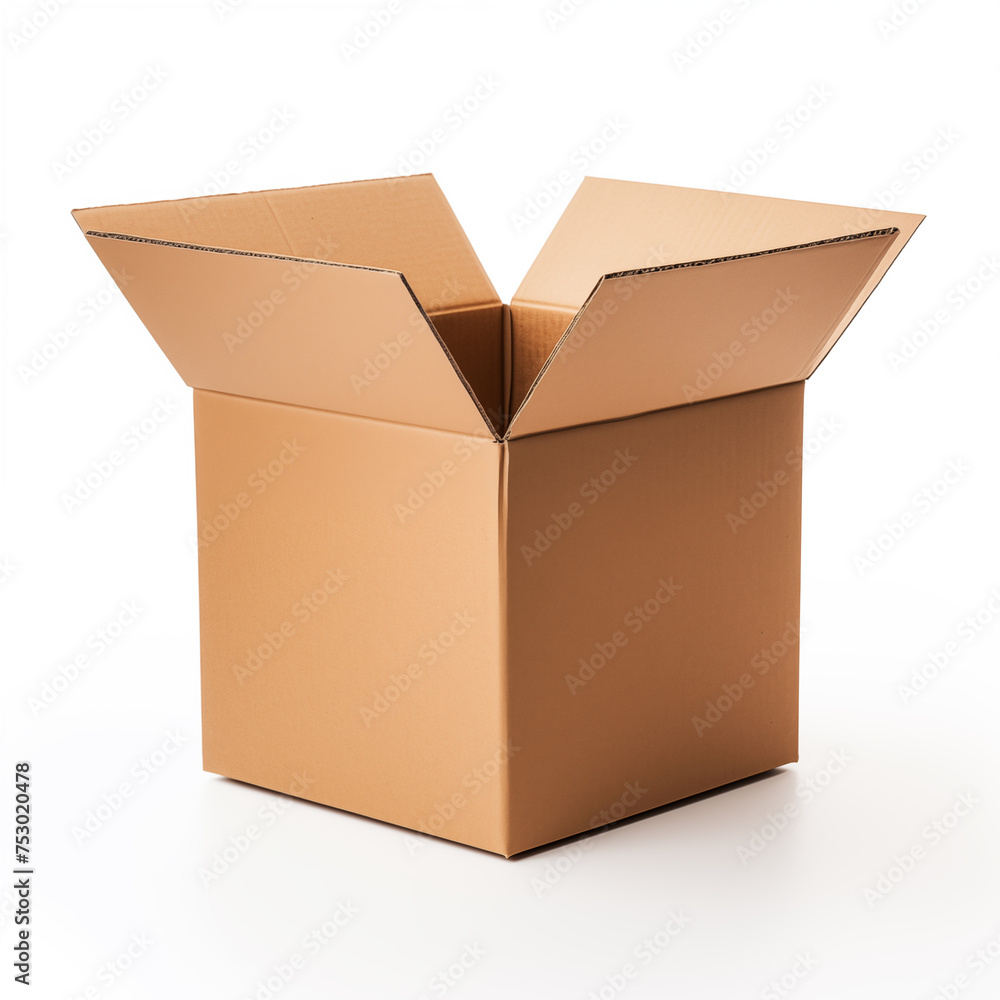Cardboard box isolated on a white background. Symbol packaging for shipping. packaging of goods, gifts, moving and storing things