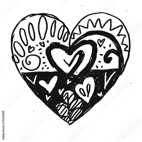 Hand drawn beautiful vector heart (ID: 753021019)