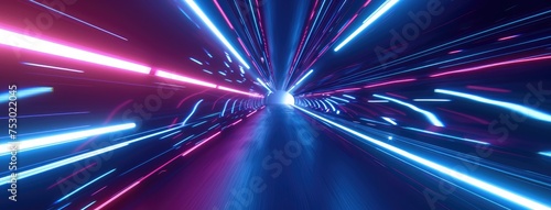High-Speed Futuristic Tunnel with Light Effects