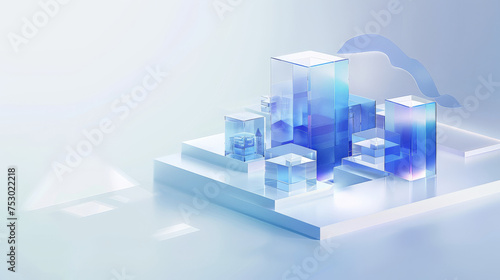 Fototapeta Naklejka Na Ścianę i Meble -  Transparent glass with gradient colors.