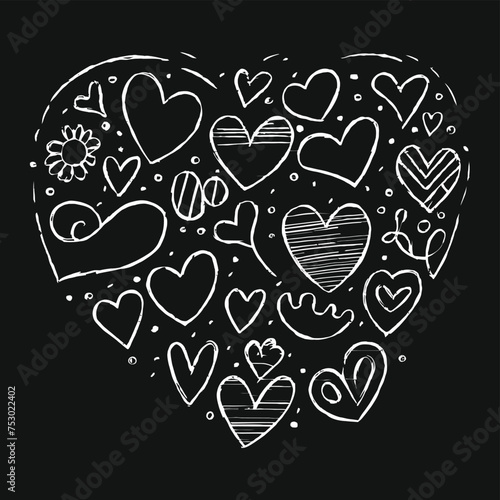 Hand drawn beautiful vector heart (ID: 753022402)
