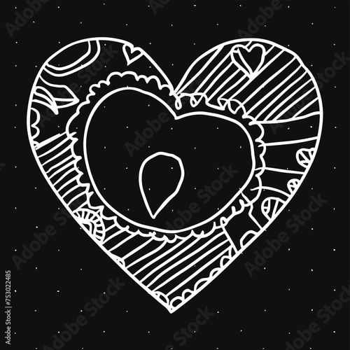 Hand drawn beautiful vector heart (ID: 753022485)