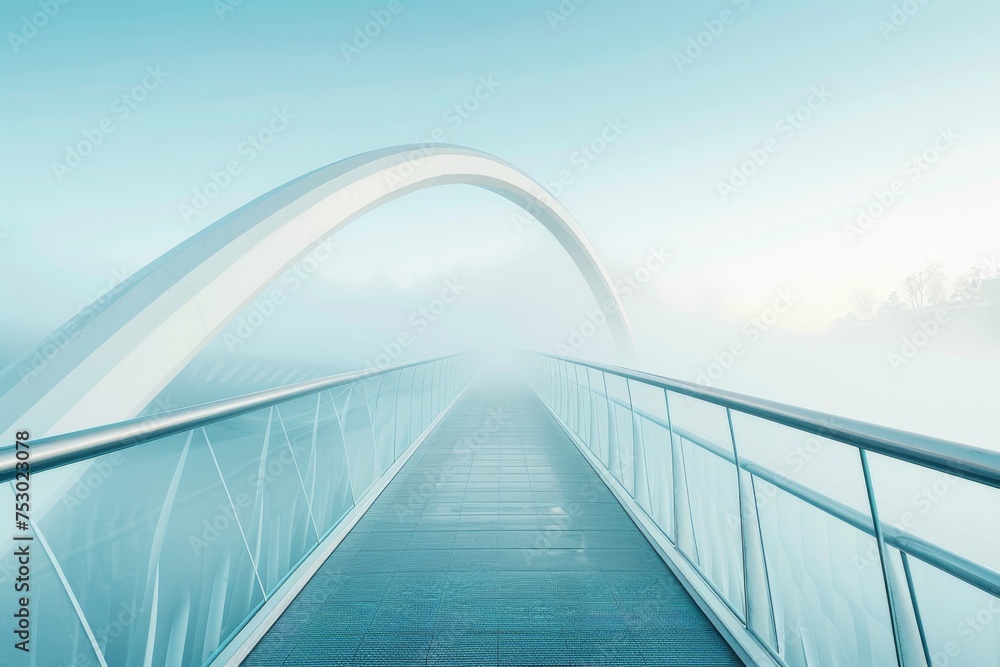 Fototapeta premium A bridge with a foggy sky in the background