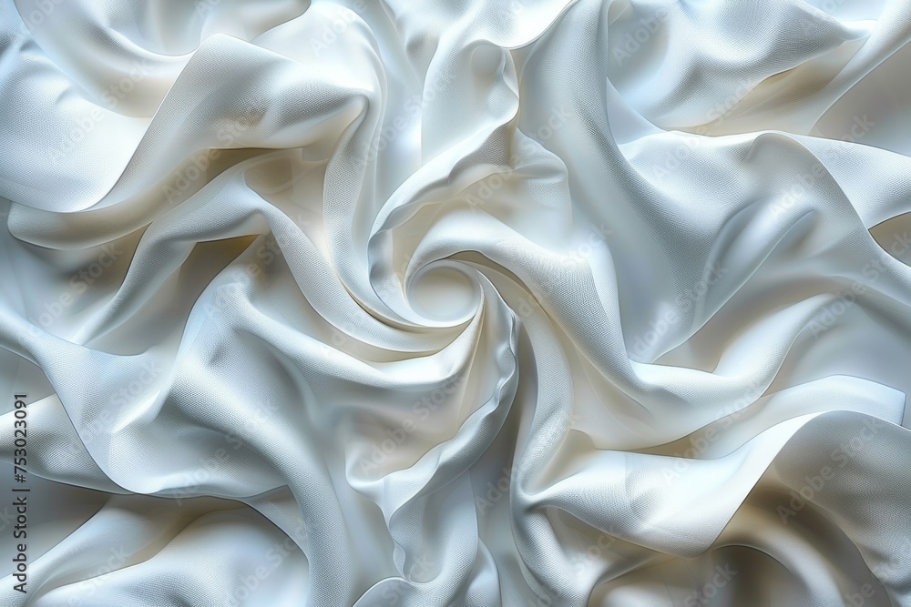 Obraz premium A white fabric with a spiral pattern