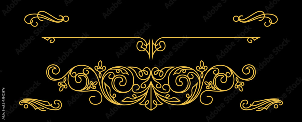 Floral Badge Ornament Collection Vector