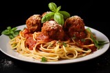 Spaghetti meatballs marinara sauce
