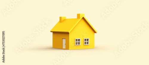 Yellow House plan icon on isolated background Minimalism concept Illustration
