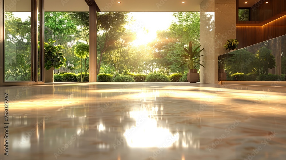 Residential intelligent system interface, foyer in soft focus Residential intelligent system interface, foyer in soft focus