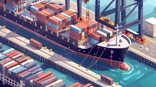 Large Cargo Ship Sailing in Open Water