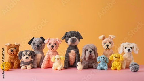 Amigurumi Canine Collection on Pastel Background © kraphix
