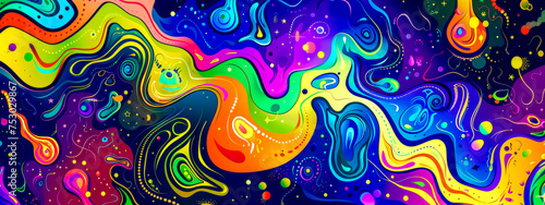 Vibrant abstract cosmic wave design