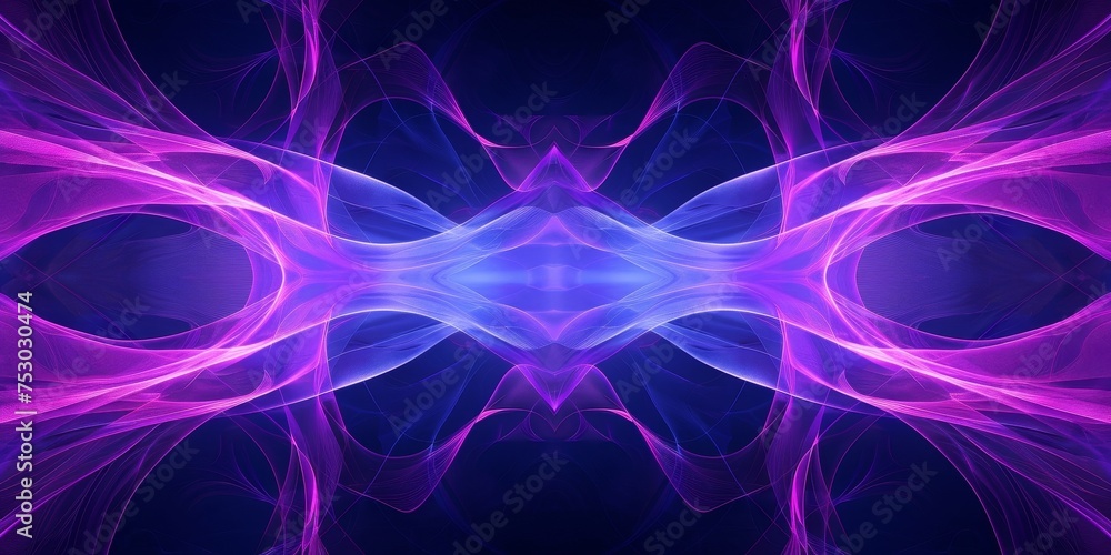 A purple and blue image with a purple flower in the center