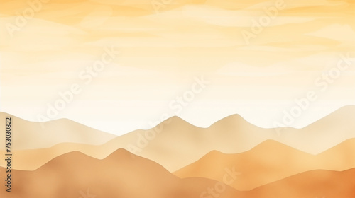 Watercolor golden hills pattern, minimalist abstract warm landscape background