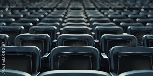 A row of empty seats in a stadium