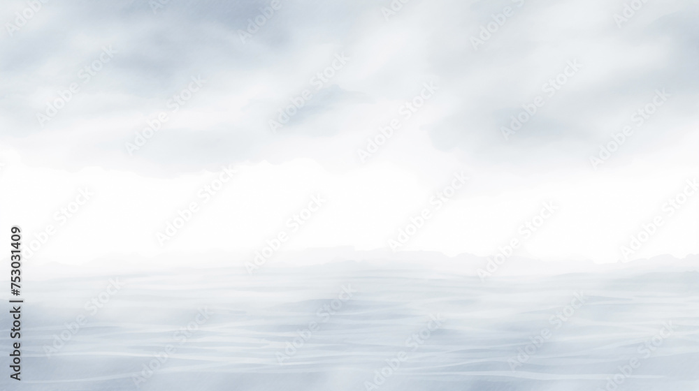 Abstract watercolor winter landscape with soft fog over snowy fields Abstract watercolor winter landscape with soft fog over snowy fields