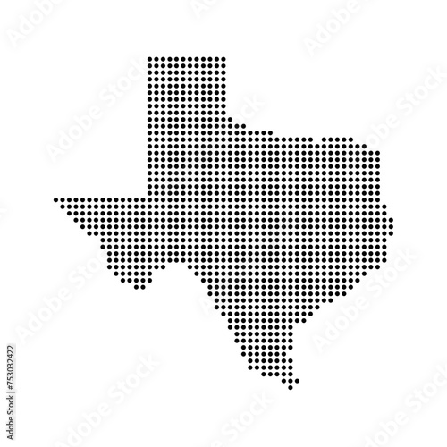 Texas state map in dots