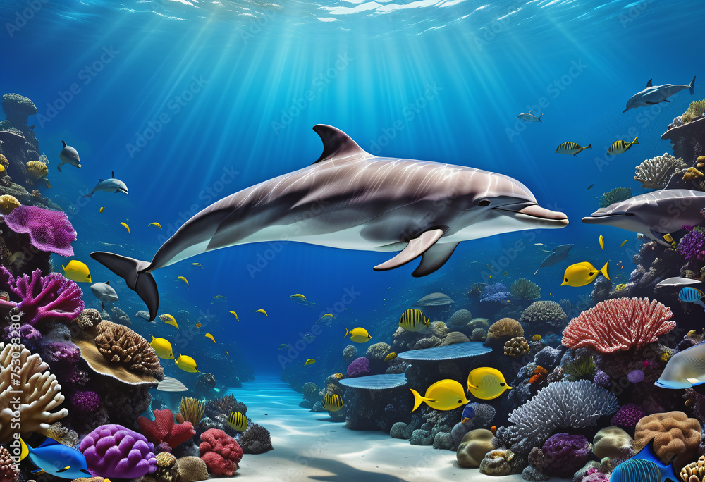 dolphins under the sea dolphins under the sea