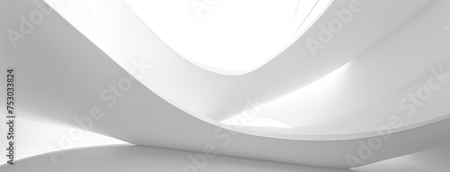 Modern White Curved Architecture Abstract Background