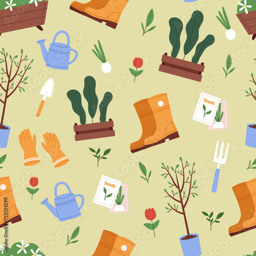 Gardening tools pattern