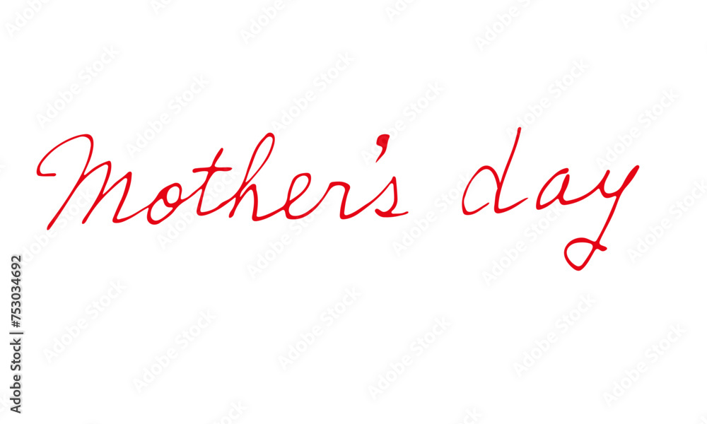 母の日　Mother's Day　文字　筆記体　英語　手書き	